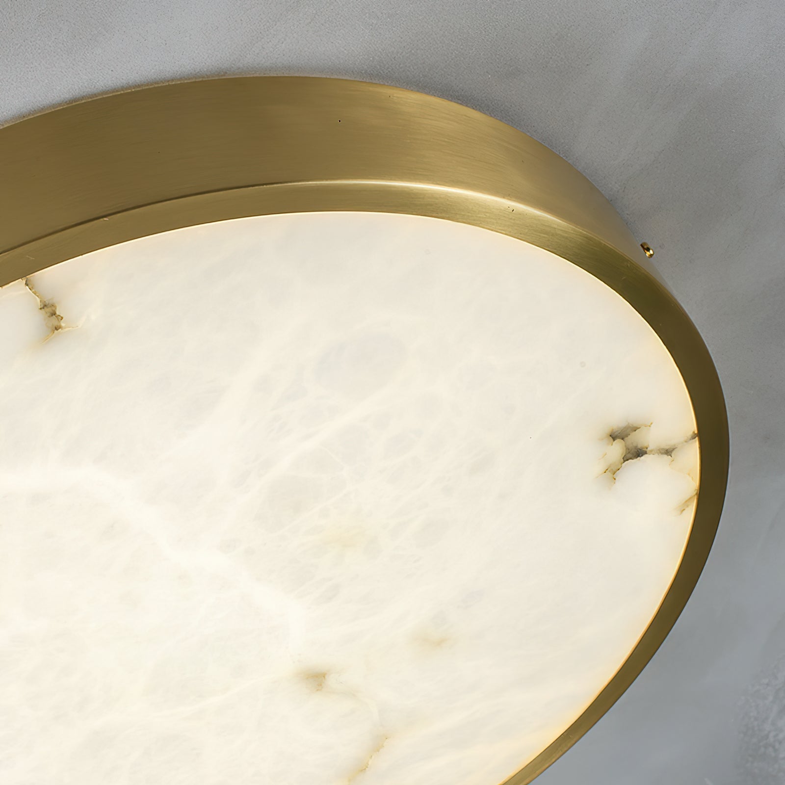 Uzoror Modern Minimalist Recessed Alabaster Ceiling Light - Lamp Copper