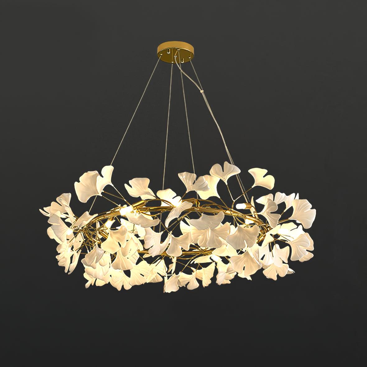 Olivia EarthenGlo Lampadario Art Deco bianco da cucina moderna, Metallo e Ceramica