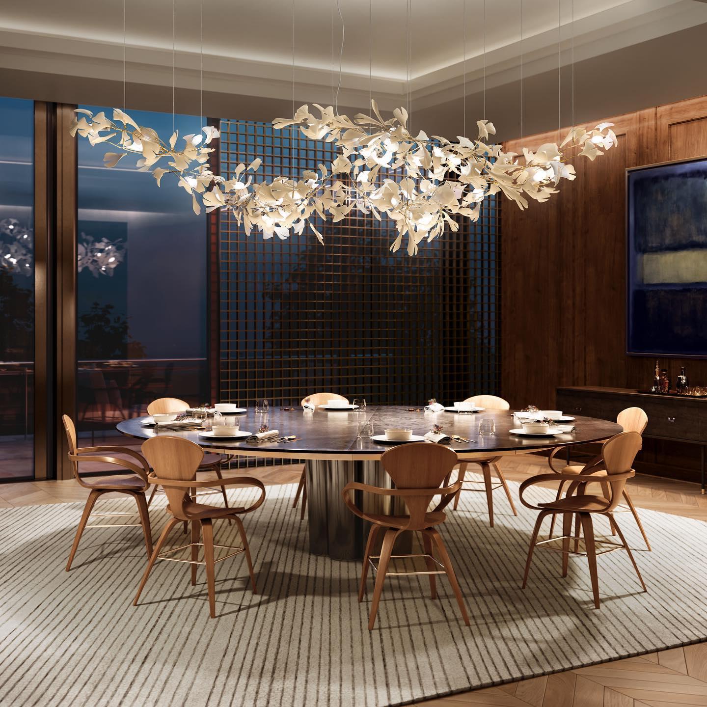 Gingko Chandelier A - Blowlighting