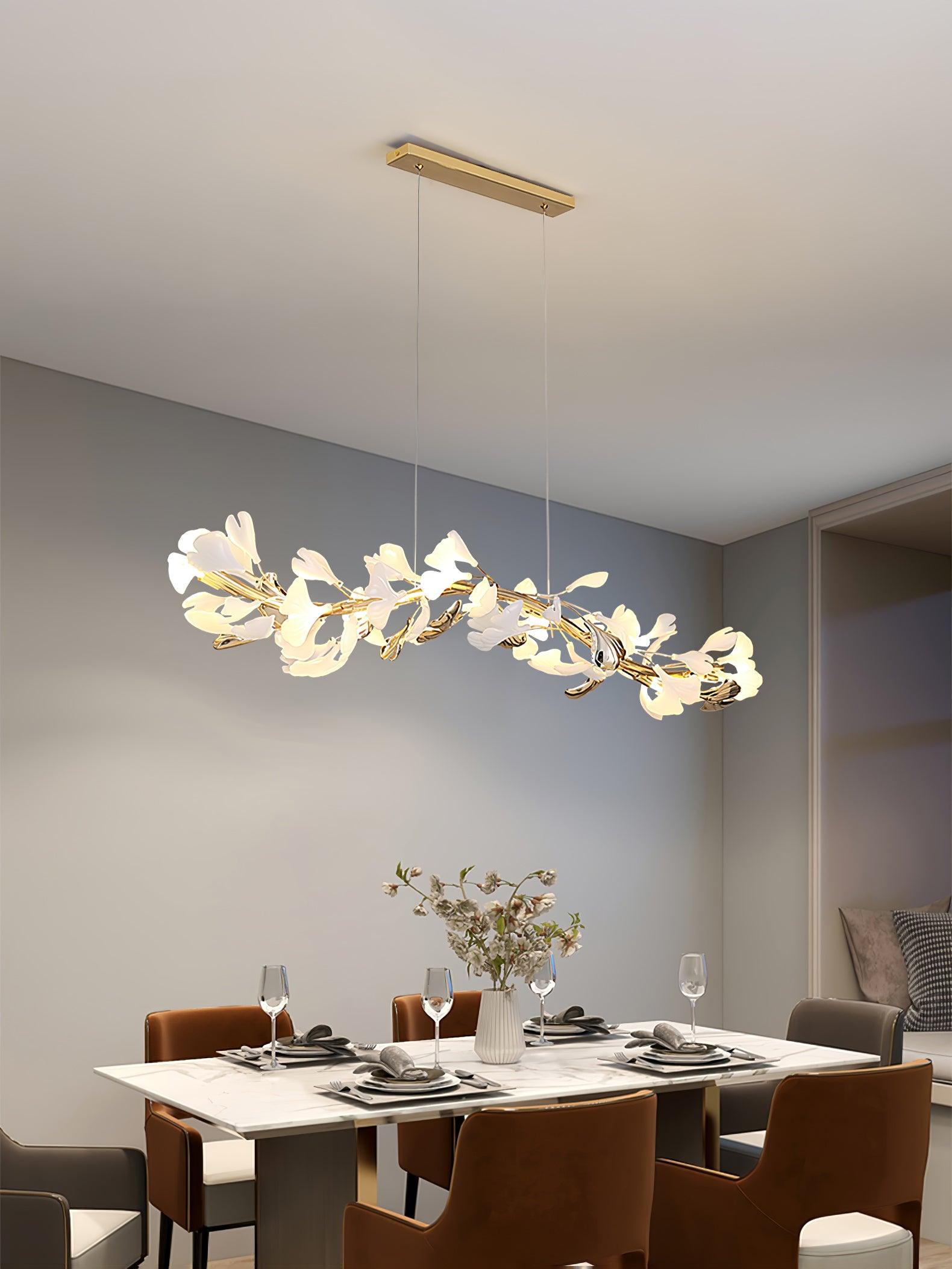 Ovyneth Postmodern Luxury Gingko Metal Ceramics Chandelier - Blowlighting