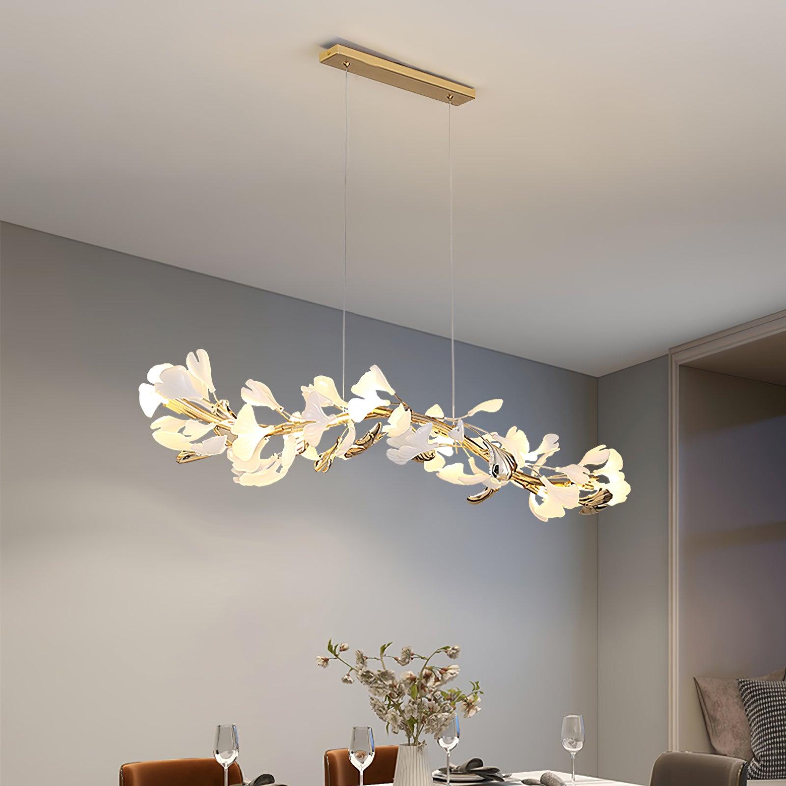 Ovyneth Postmodern Luxury Gingko Metal Ceramics Chandelier - Blowlighting