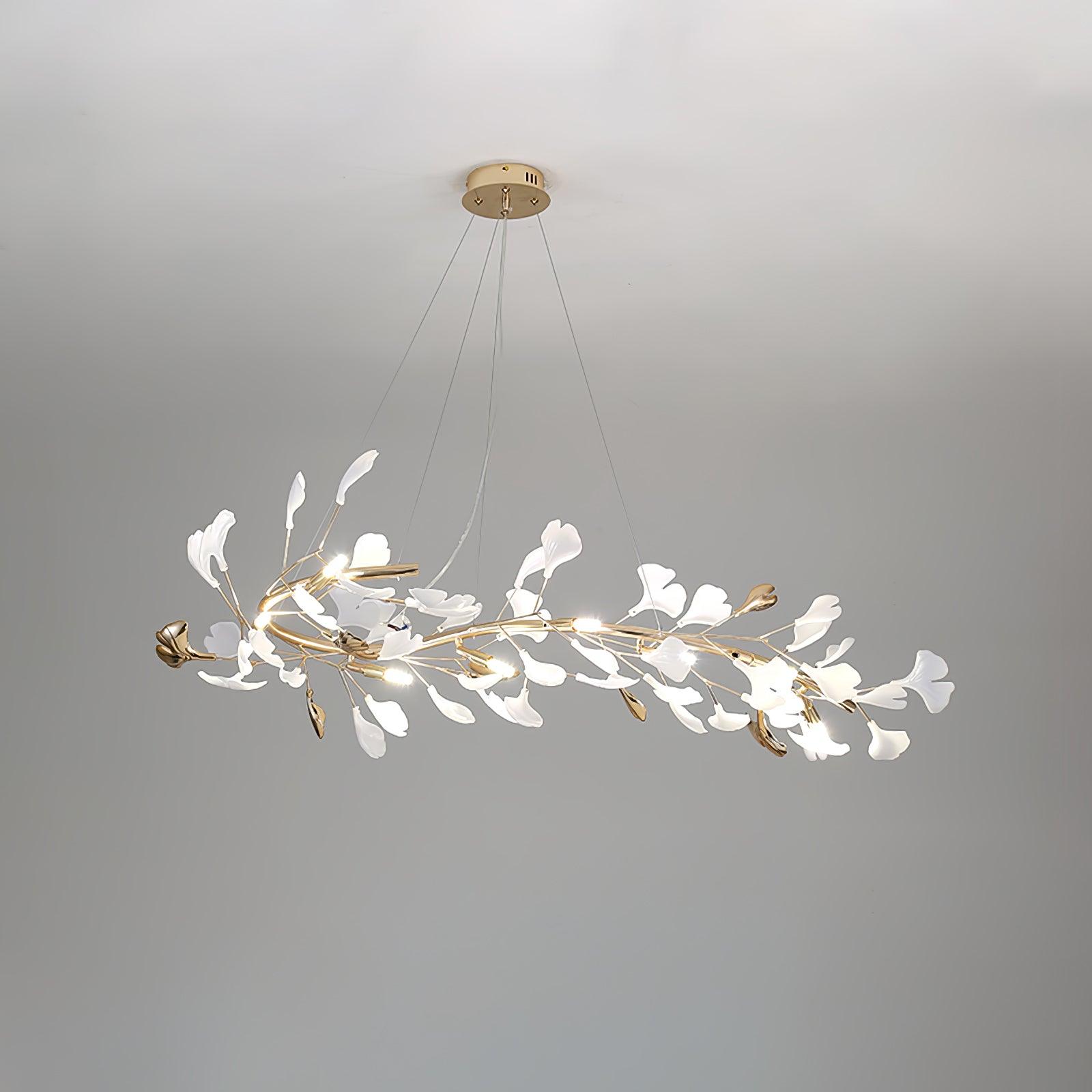 Ovyneth Postmodern Luxury Gingko Metal Ceramics Chandelier - Blowlighting