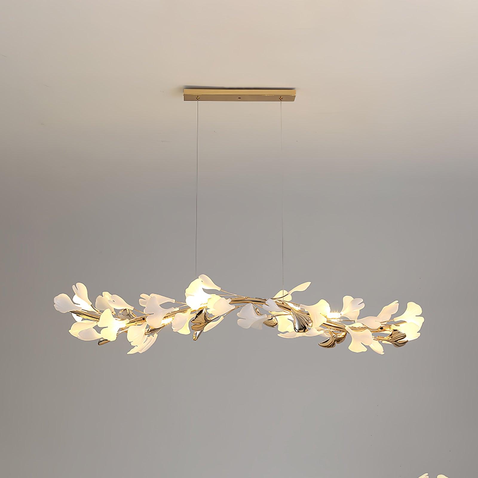 Ovyneth Postmodern Luxury Gingko Metal Ceramics Chandelier - Blowlighting