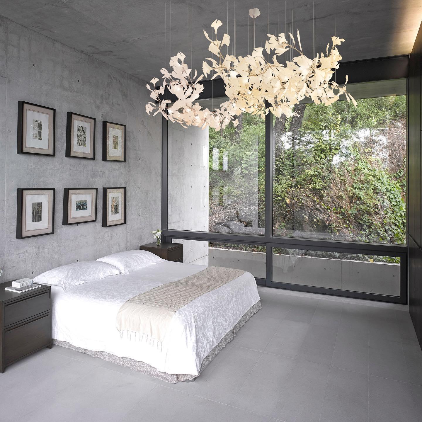 Chandelier Metal Frame Ceramic Gingko Leaf Shade White Gold Modern - Letslighting