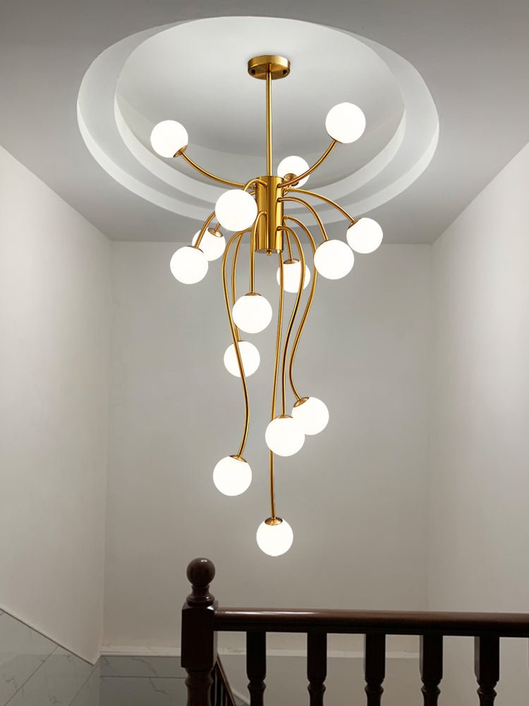 Astralyn Brass Globe Chandelier - Blowlighting
