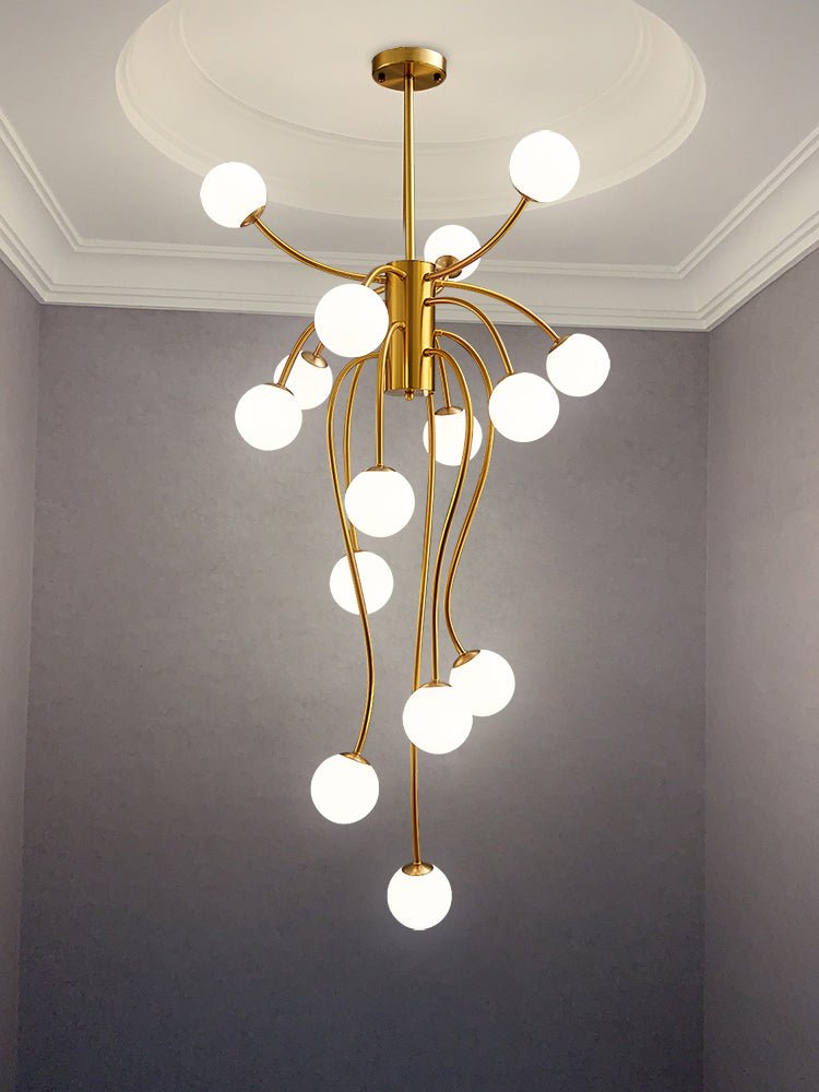 Astralyn Brass Globe Chandelier - Blowlighting