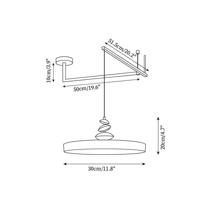 Pendant Lamp Metal and Acrylic Round Shade Decorative Modern - Letslighting