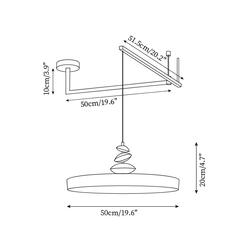 Pendant Lamp Metal and Acrylic Round Shade Decorative Modern - Letslighting