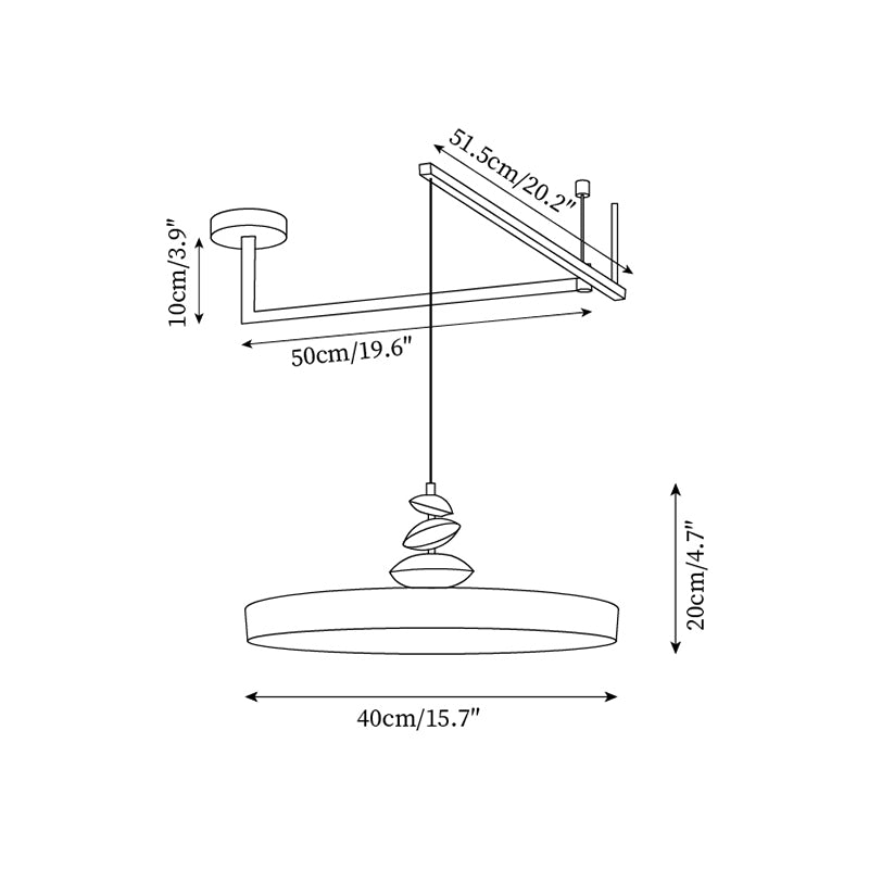 Pendant Lamp Metal and Acrylic Round Shade Decorative Modern - Letslighting