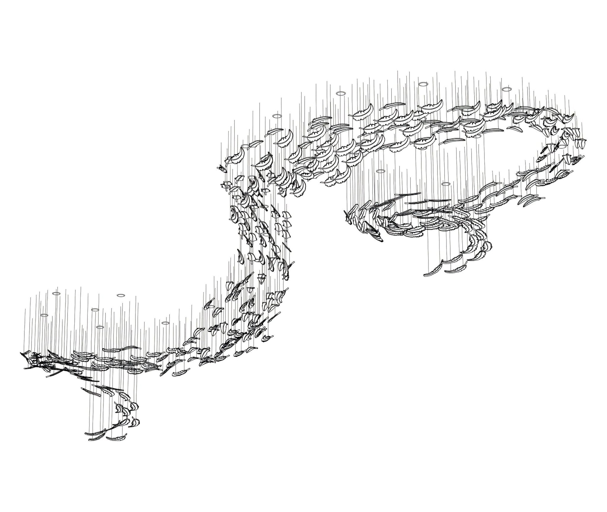 Aetherial Glass Leaf Chandelier - Blowlighting