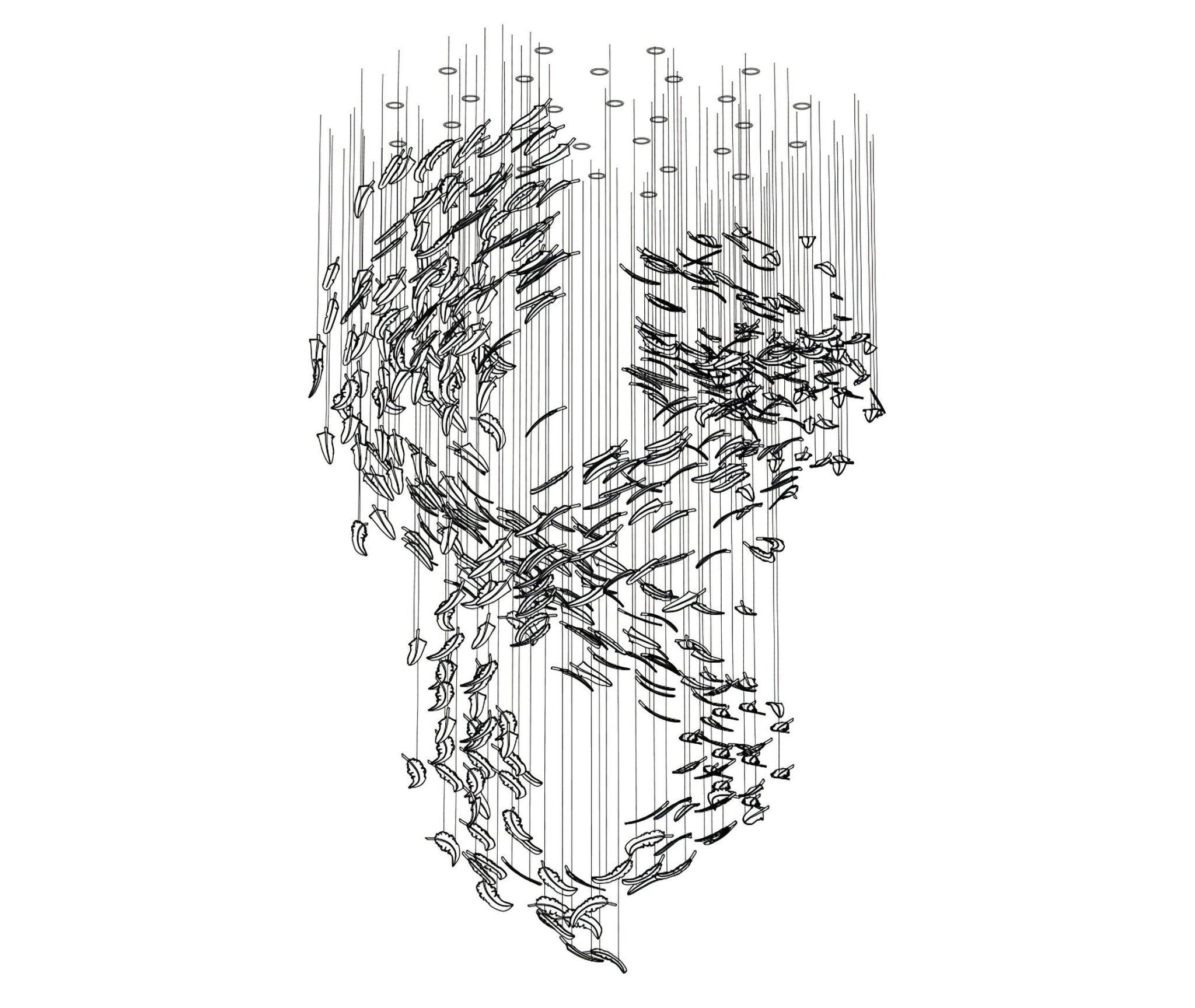 Aetherial Glass Leaf Chandelier - Blowlighting