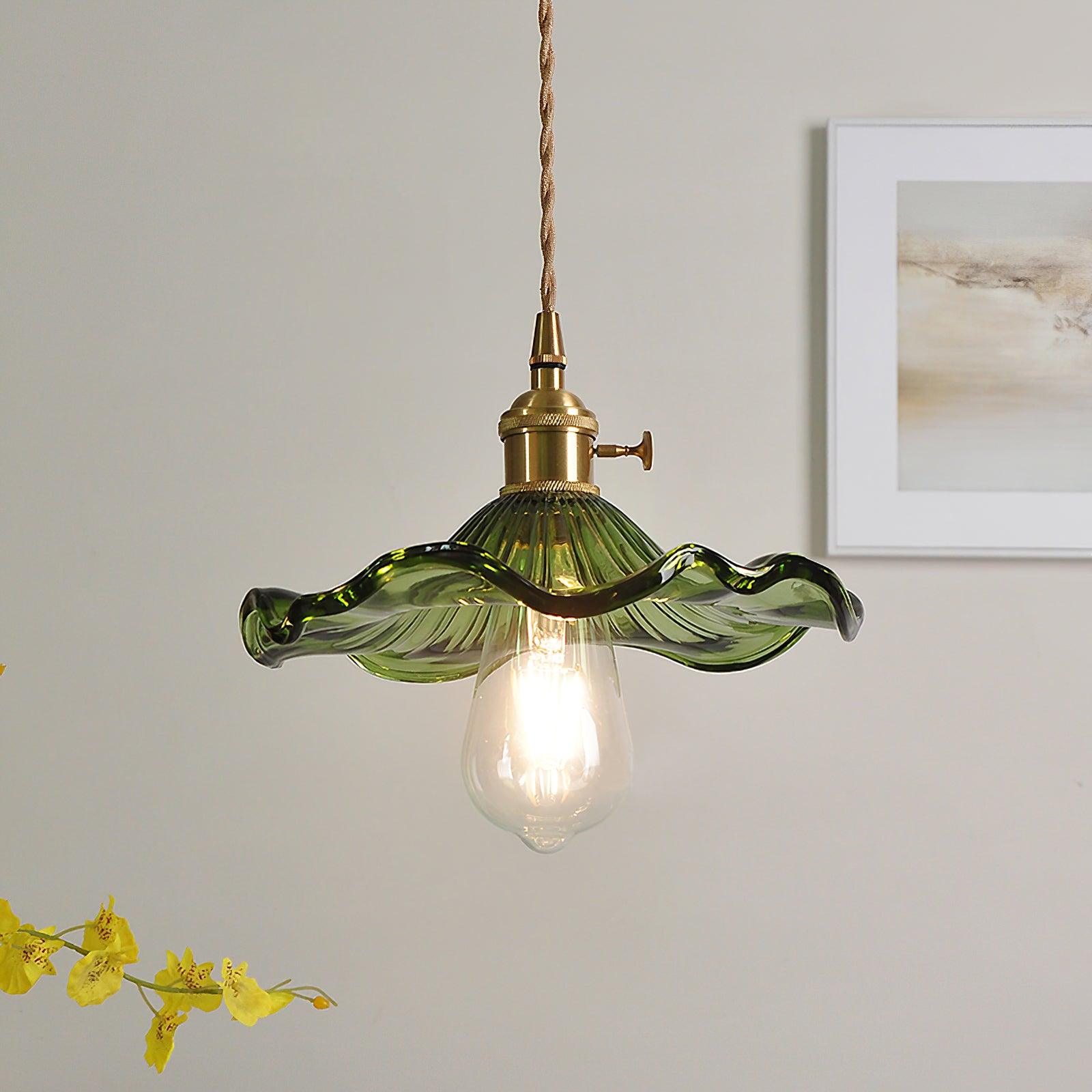 Glass Hibiscus Flower Pendant Light - Blowlighting