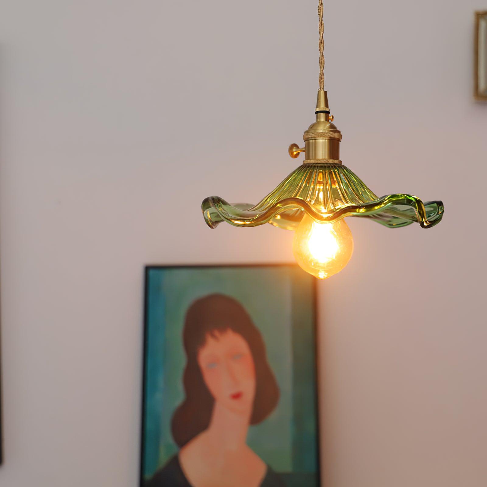 Glass Hibiscus Flower Pendant Light - Blowlighting