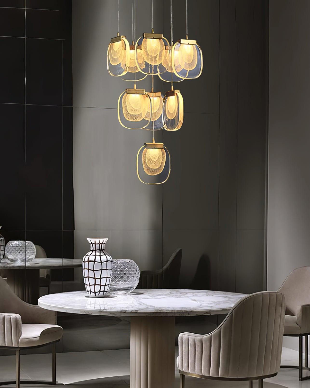 Avesia Minimalist Glass Pendant Light Staircase - Letslighting