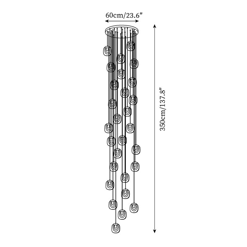 Avesia Minimalist Glass Pendant Light Staircase - Letslighting