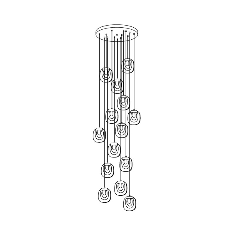 Avesia Minimalist Glass Pendant Light Staircase - Letslighting