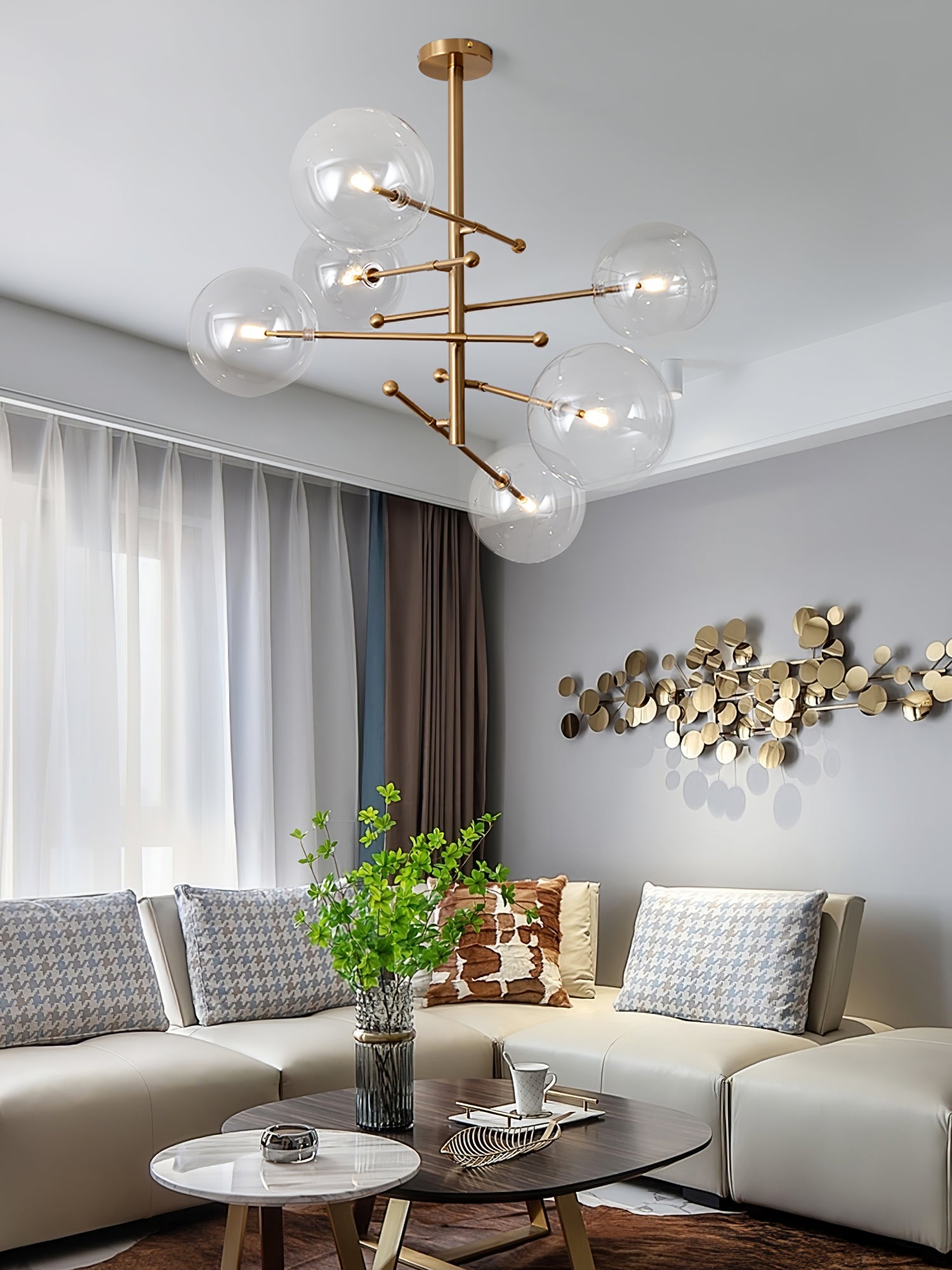 Orbit Contemporary Glass Chandelier - Blowlighting