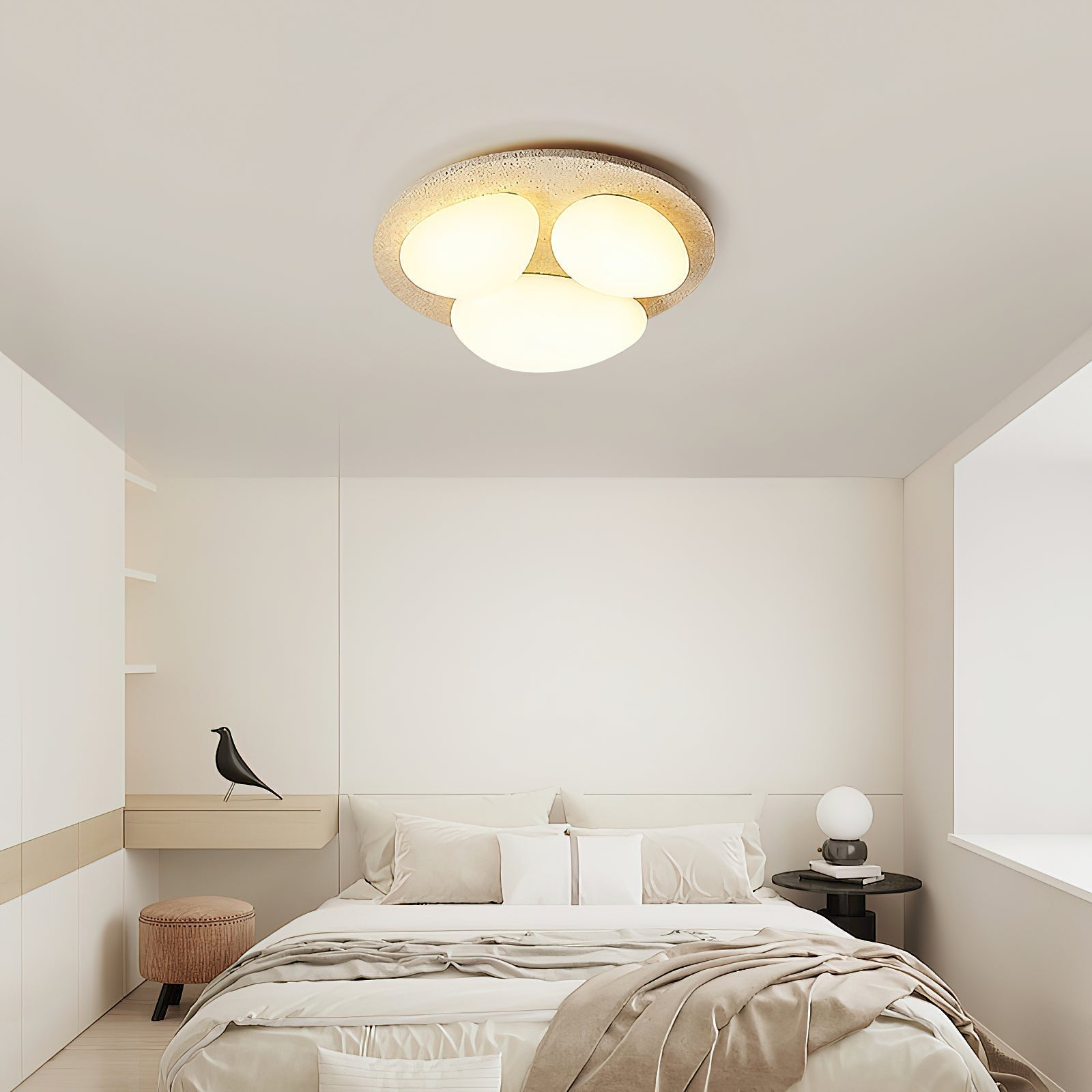 Lylaeen Modern Minimalist Travertine Plastic Ceiling Lamp - Lamp Copper