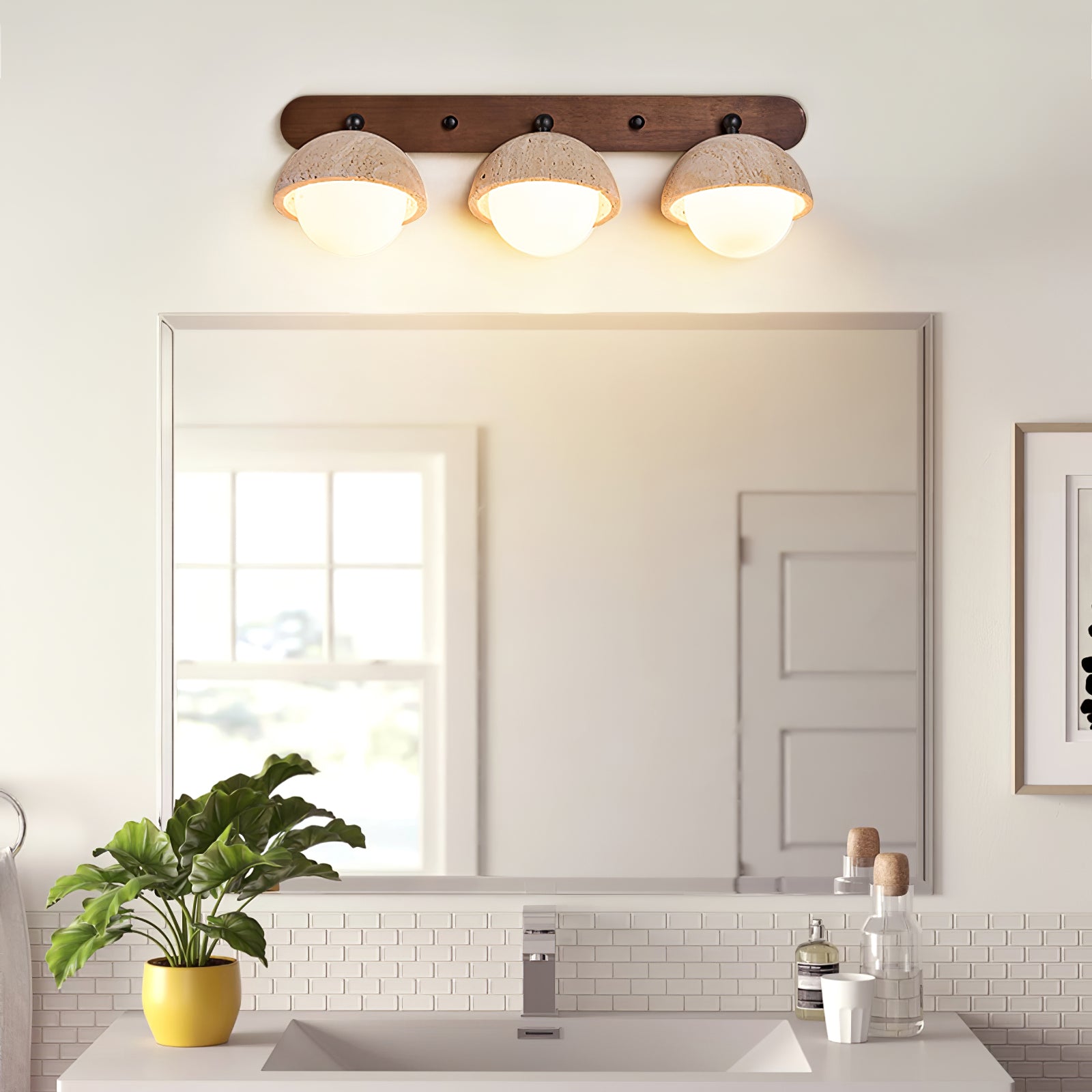 Avtale Arc-Shaped Travertine Wall Light - Neutralighting