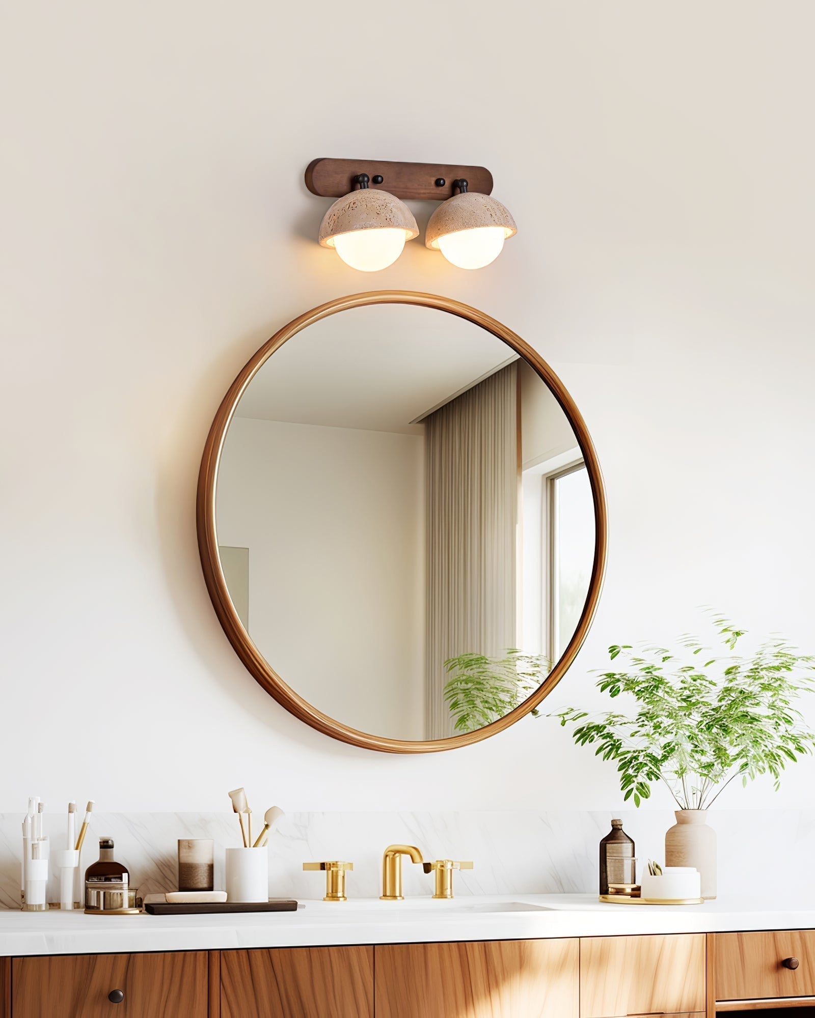 Avtale Arc-Shaped Travertine Wall Light - Neutralighting