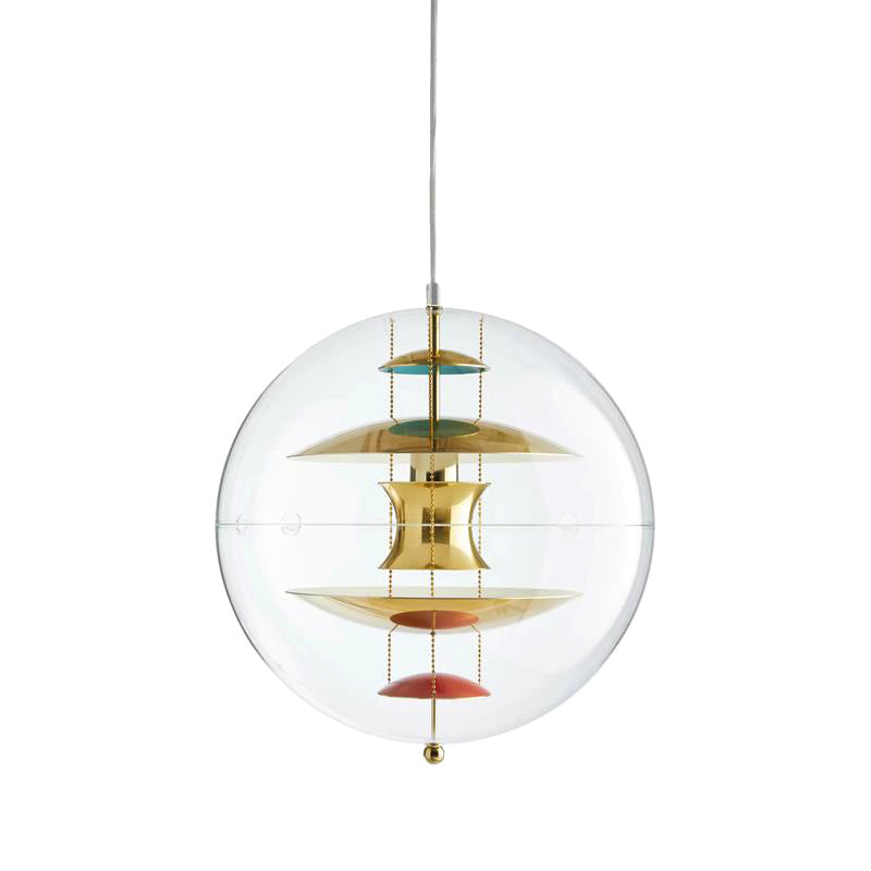 Orlaeen Individual Creativity Globe Metal Acrylic Pendant Lamp - Lamp Copper