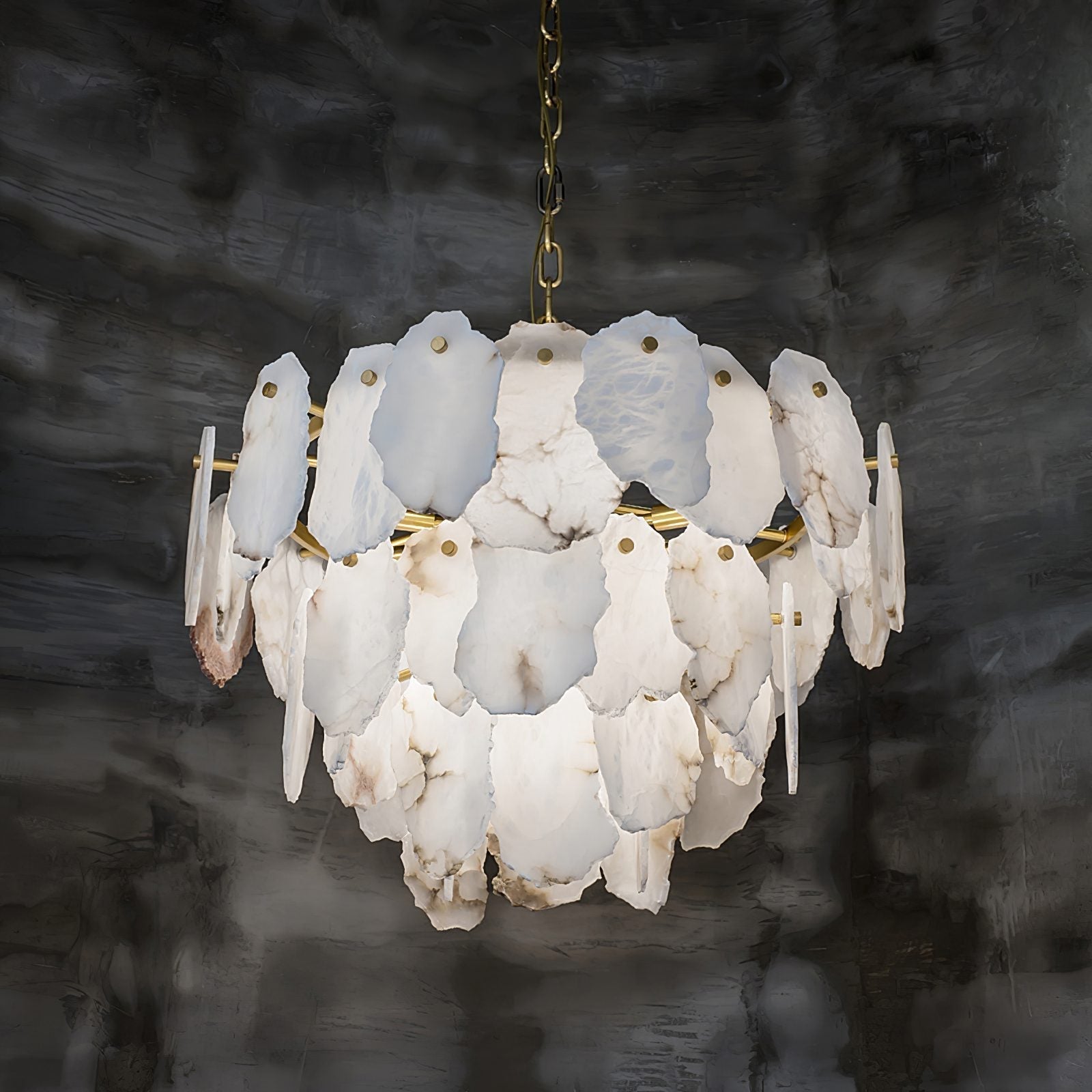 Gloire Individual Creativity Brass Alabaster Chandelier - Lamp Copper