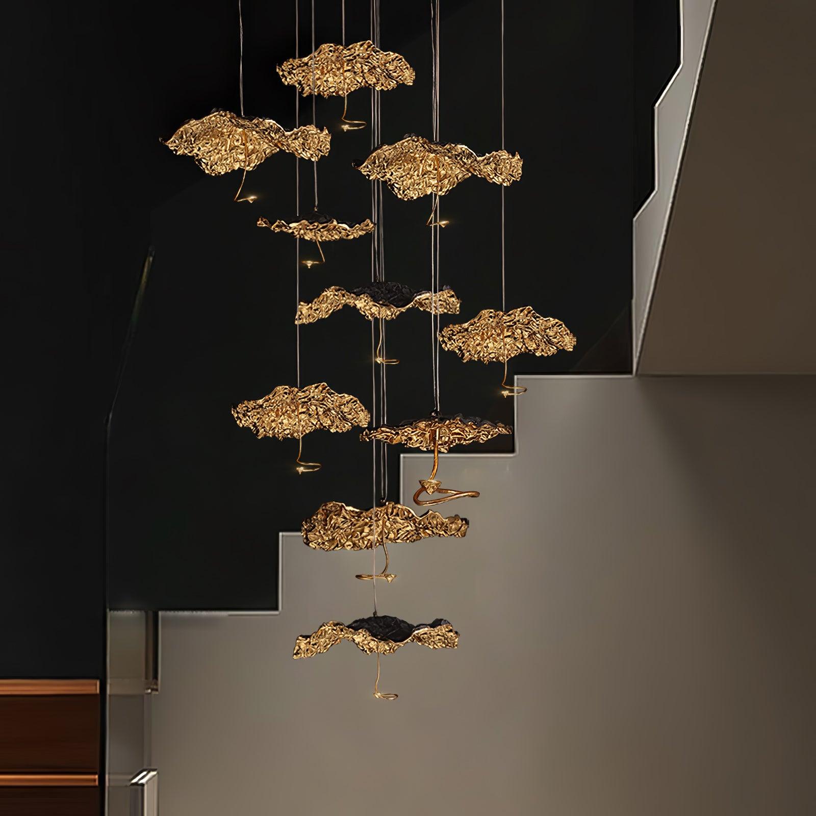 Aureate Cloud Brass Cluster Chandelier - Blowlighting