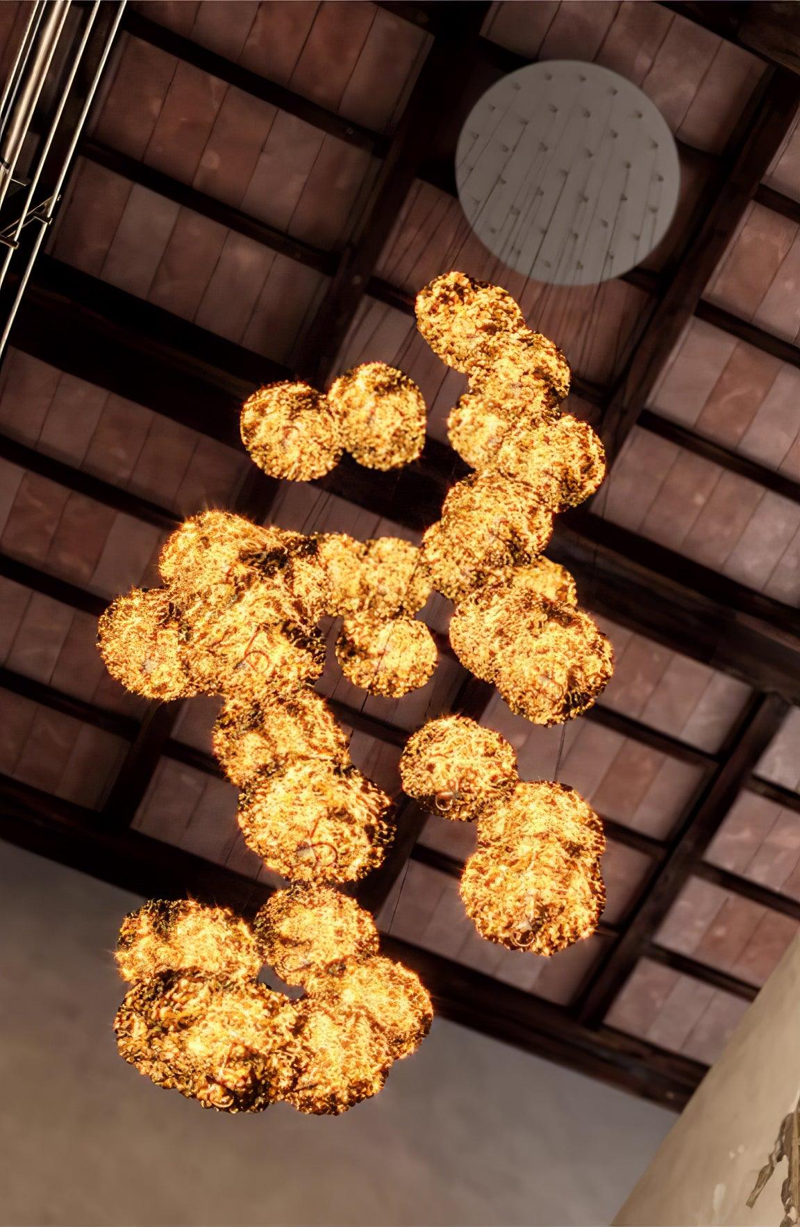 Aureate Cloud Brass Cluster Chandelier - Blowlighting