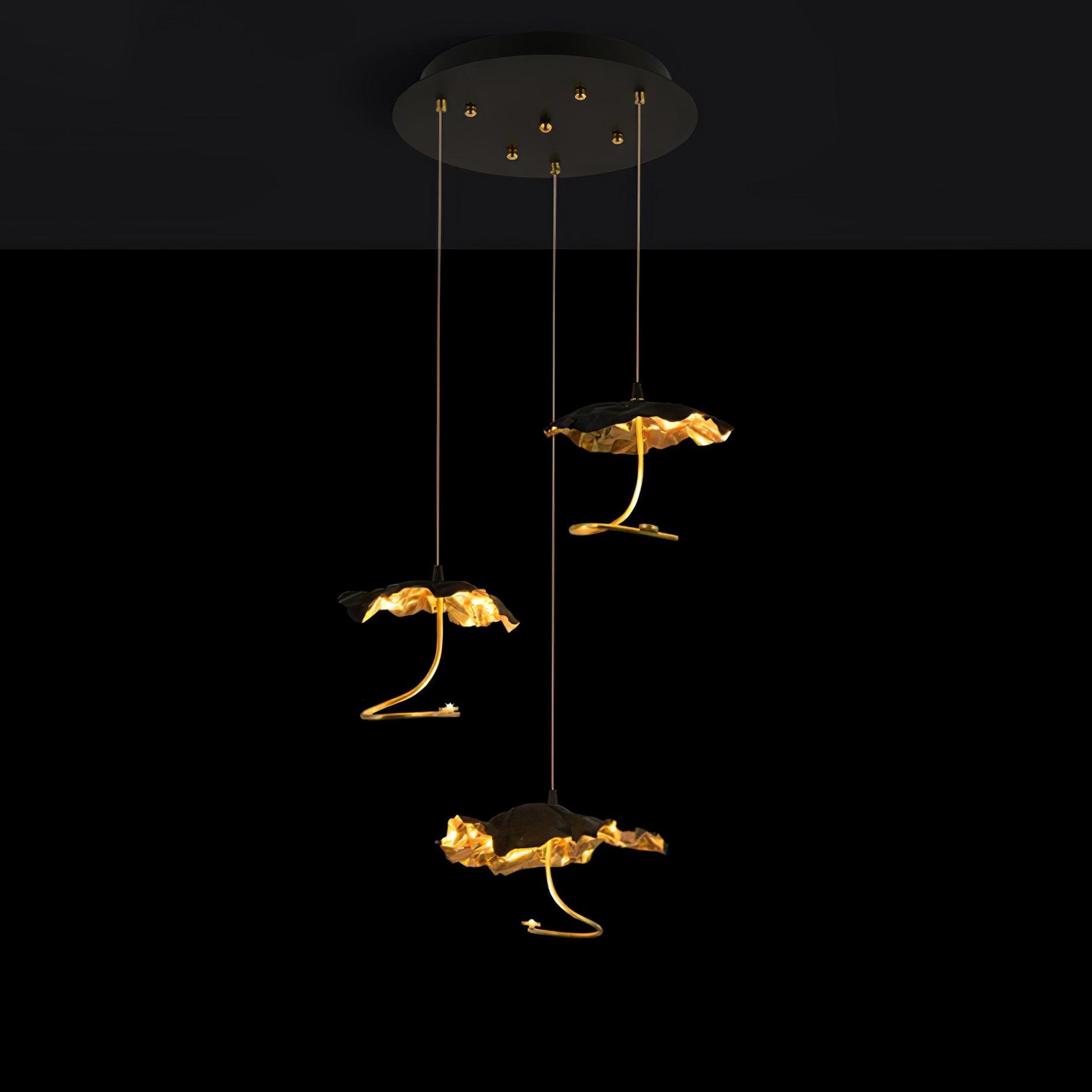 Aureate Cloud Brass Cluster Chandelier - Blowlighting