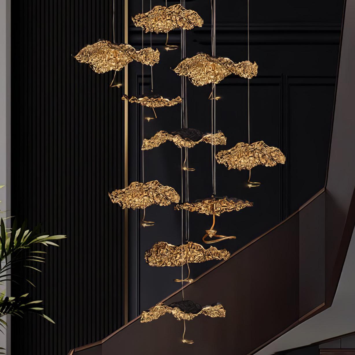 Aureate Cloud Brass Cluster Chandelier - Blowlighting
