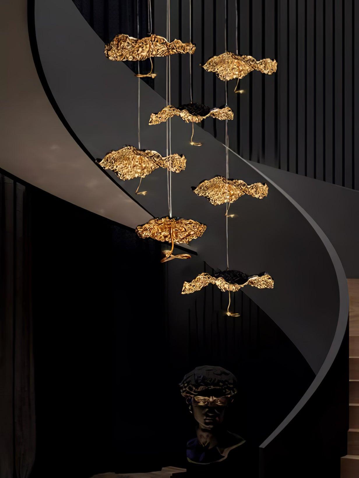Aureate Cloud Brass Cluster Chandelier - Blowlighting