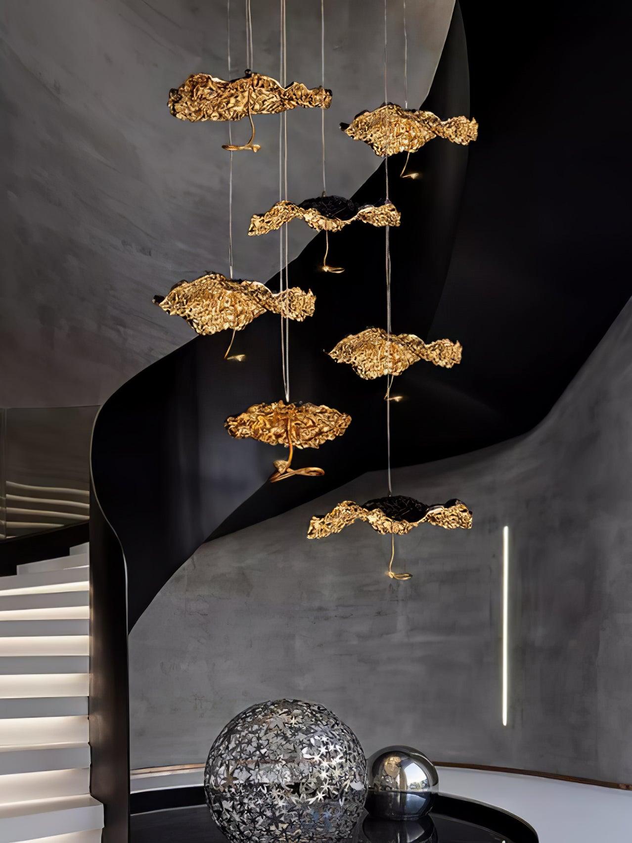 Aureate Cloud Brass Cluster Chandelier - Blowlighting