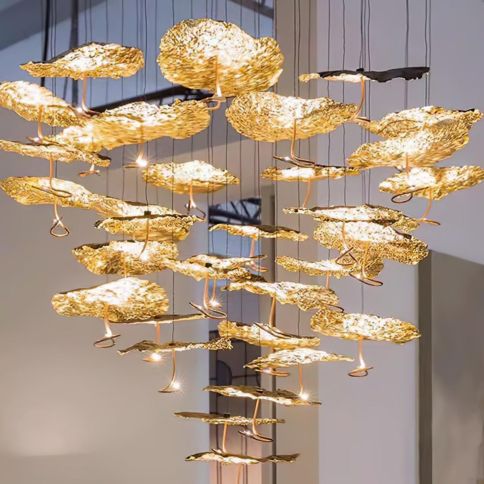 Aureate Cloud Brass Cluster Chandelier - Blowlighting