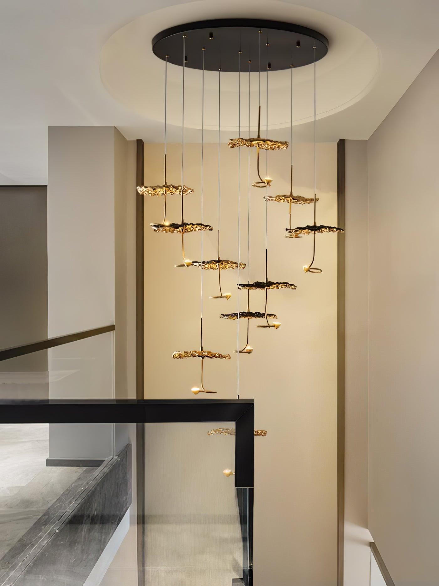 Aureate Cloud Brass Cluster Chandelier - Blowlighting