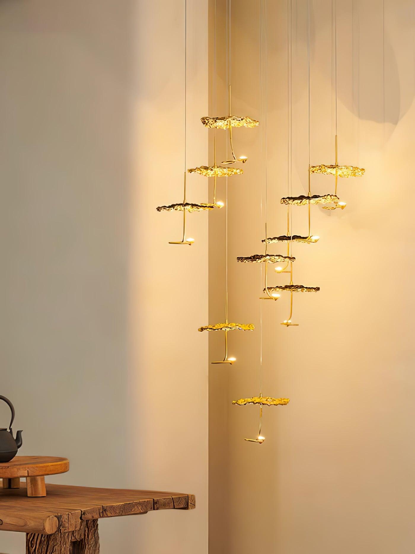 Aureate Cloud Brass Cluster Chandelier - Blowlighting