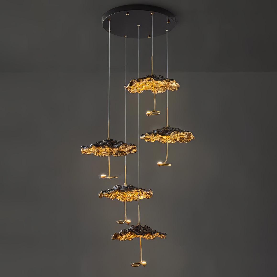 Aureate Cloud Brass Cluster Chandelier - Blowlighting