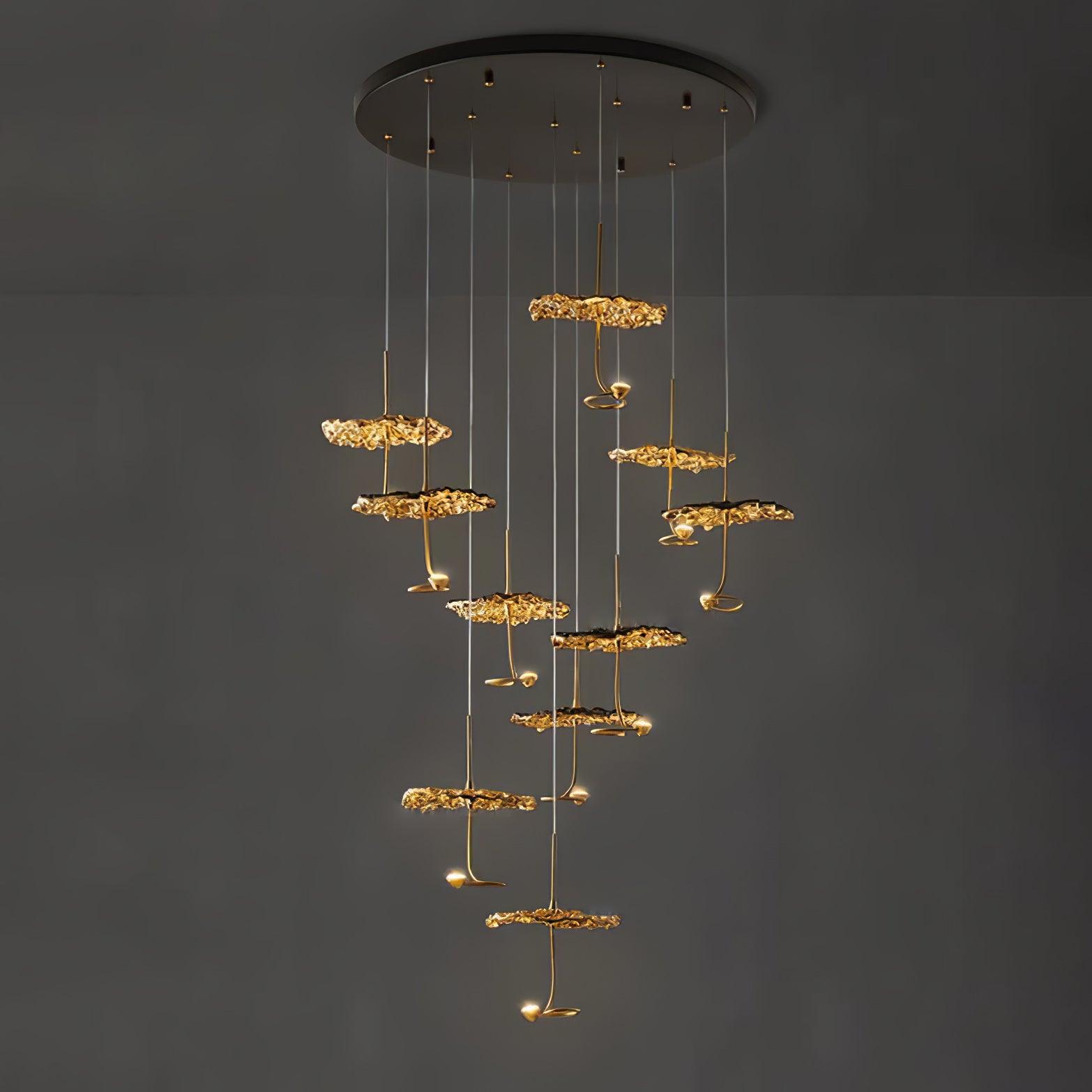 Aureate Cloud Brass Cluster Chandelier - Blowlighting