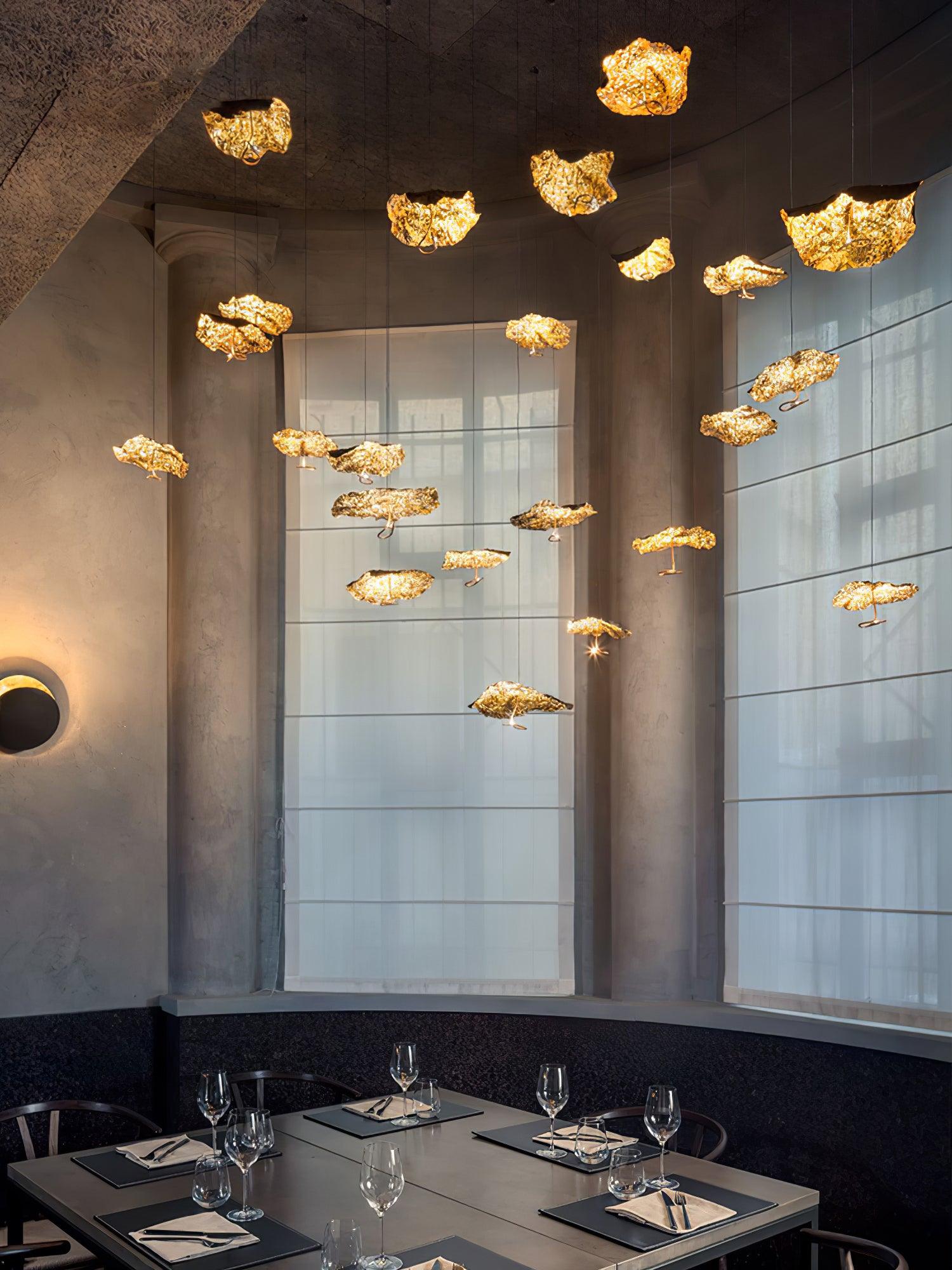 Aureate Cloud Brass Cluster Chandelier - Blowlighting