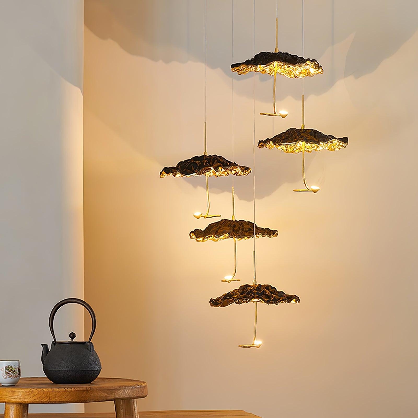 Aureate Cloud Brass Cluster Chandelier - Blowlighting