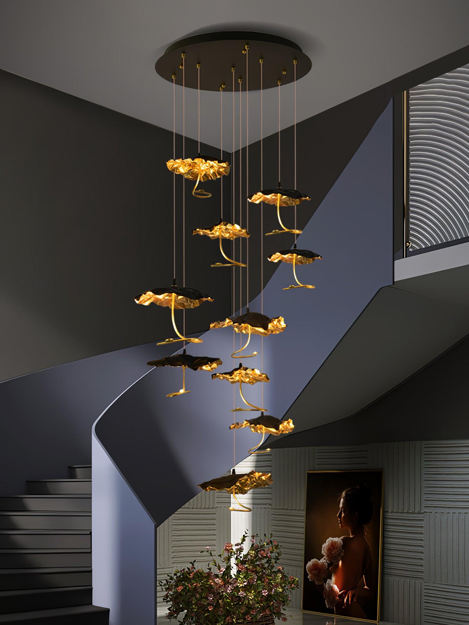 Aureate Cloud Brass Cluster Chandelier - Blowlighting