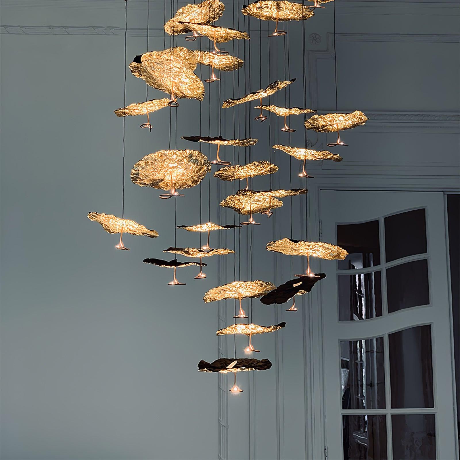 Aureate Cloud Brass Cluster Chandelier - Blowlighting