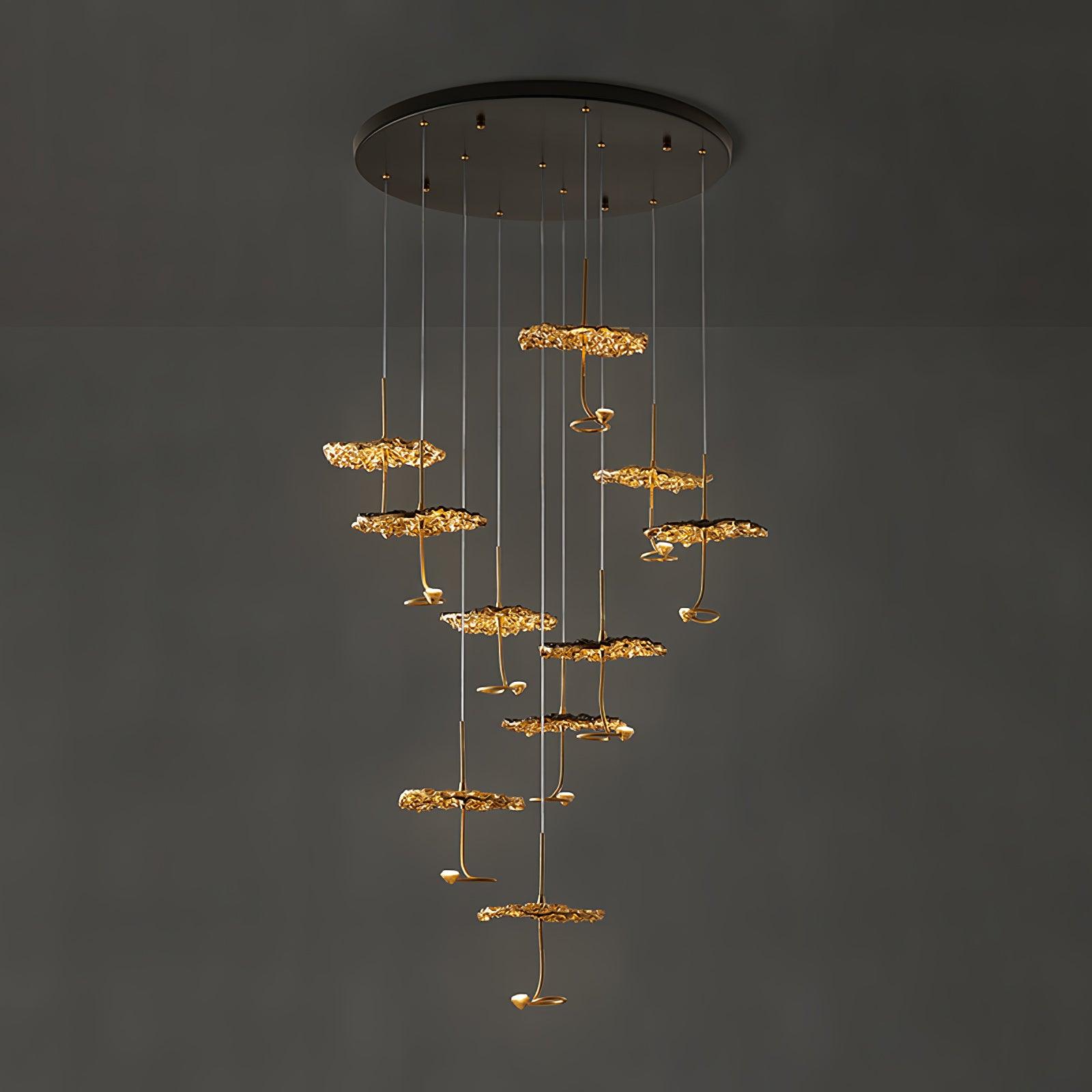 Aureate Cloud Brass Cluster Chandelier - Blowlighting