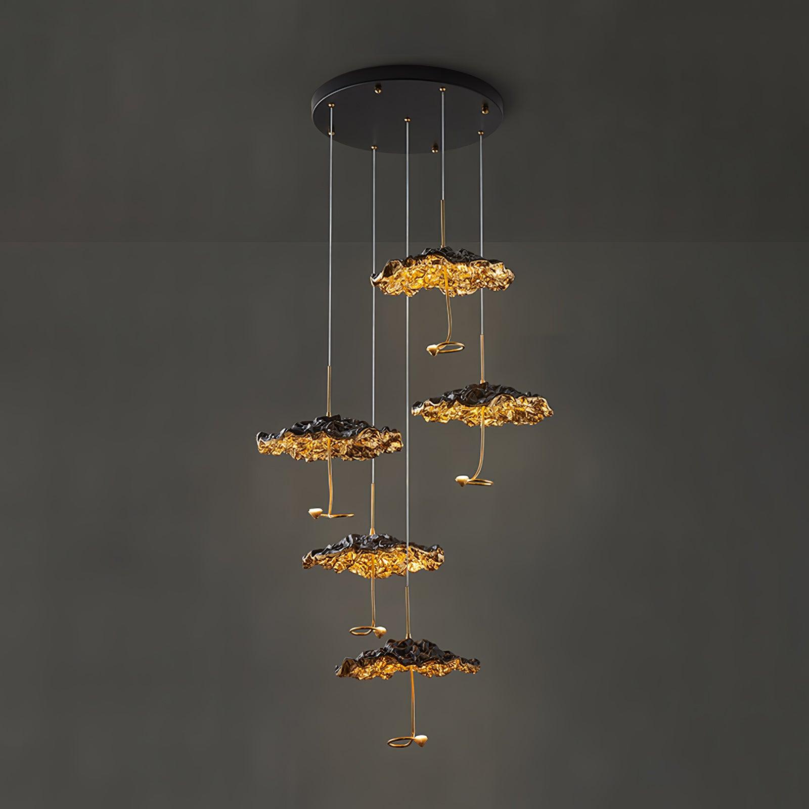 Aureate Cloud Brass Cluster Chandelier - Blowlighting