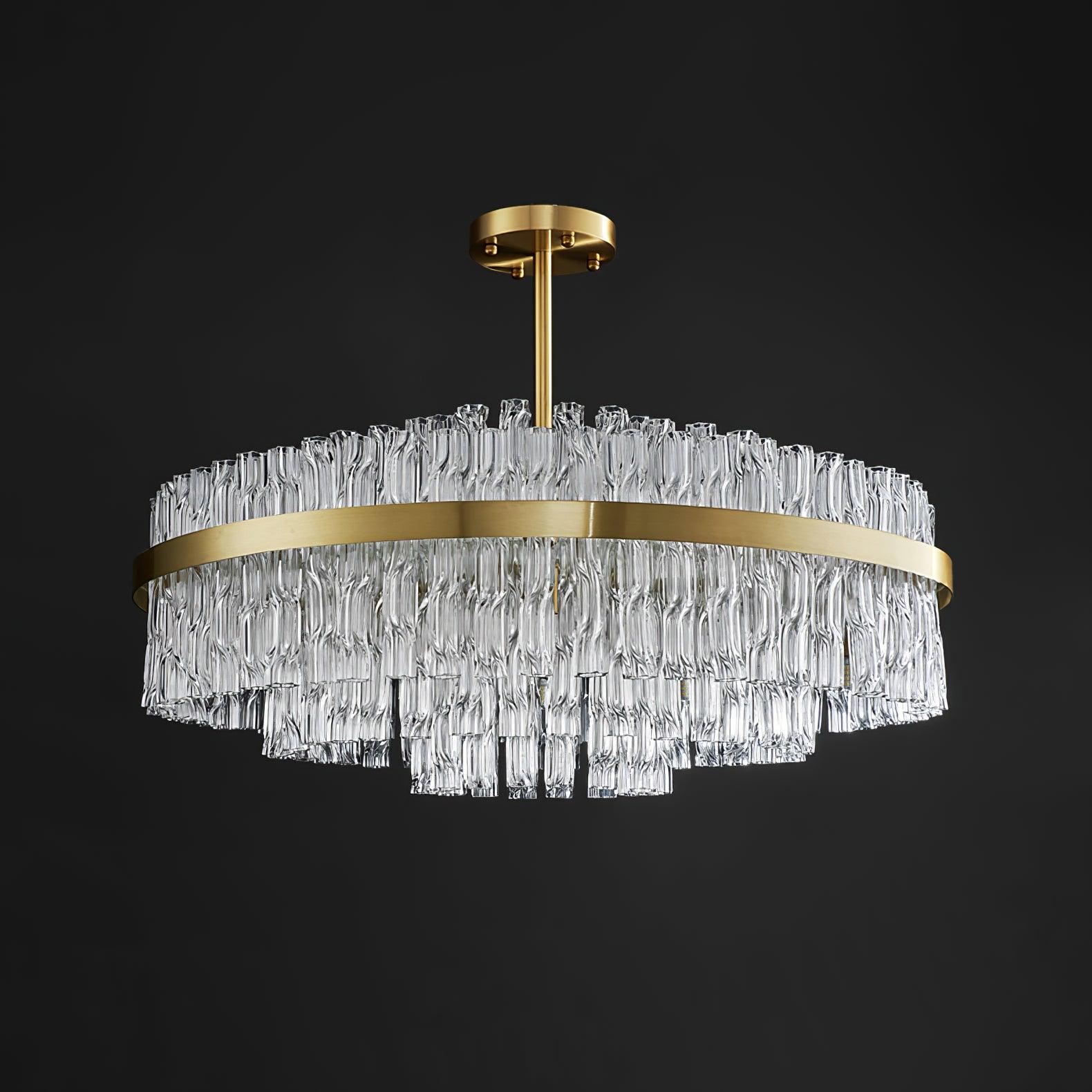 Gold & Clear Rod Chandelier - Blowlighting