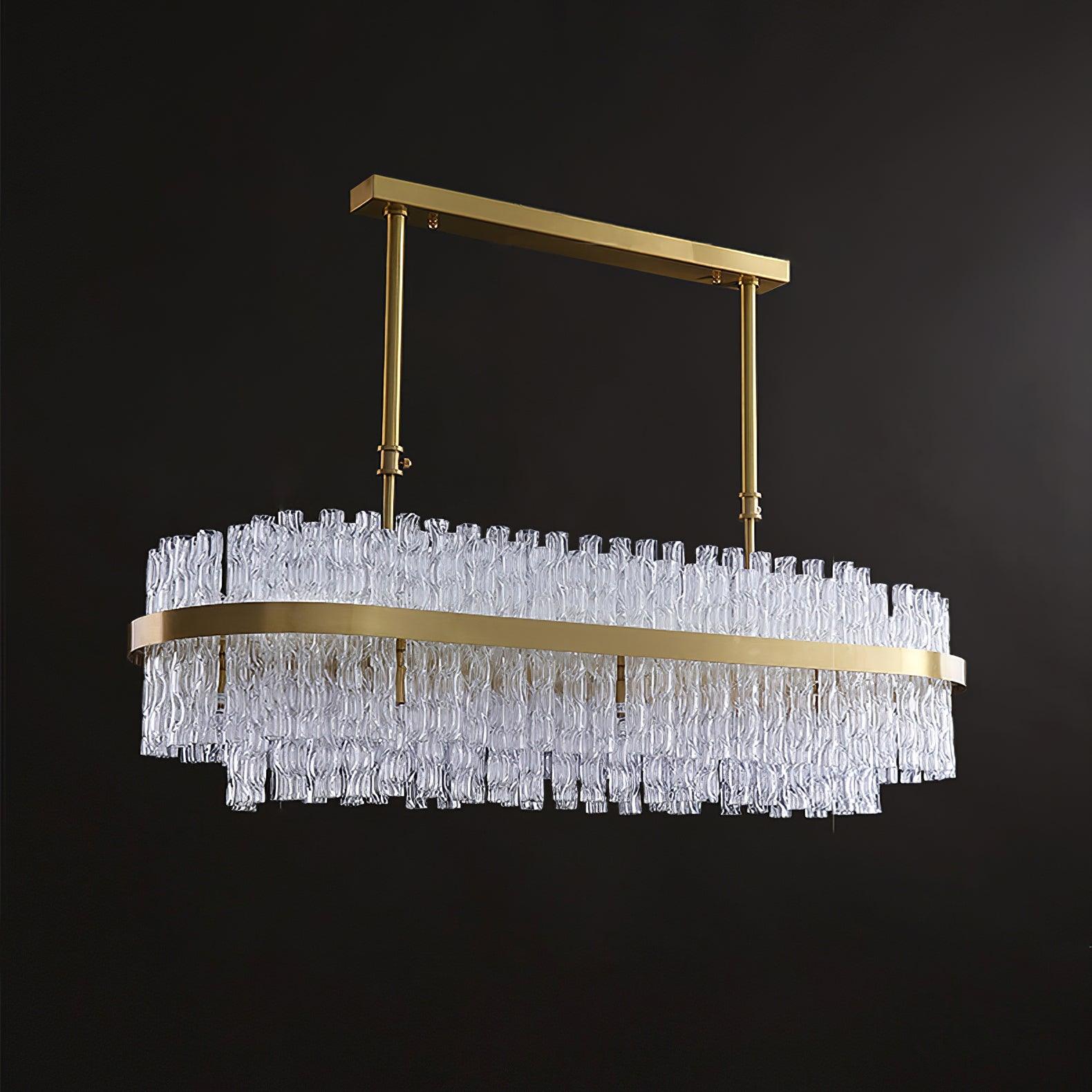Gold & Clear Rod Chandelier - Blowlighting