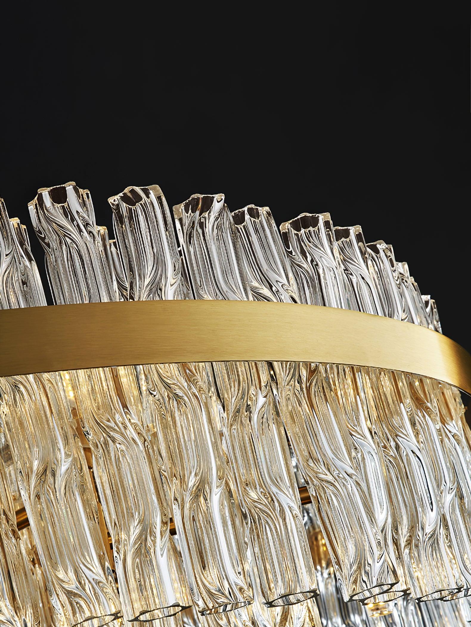 Gold & Clear Rod Chandelier - Blowlighting