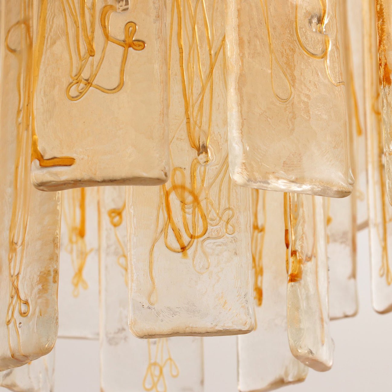 Aurora Chandelier Golden Amber Glass Layered Geometric Luxury - Neutralighting