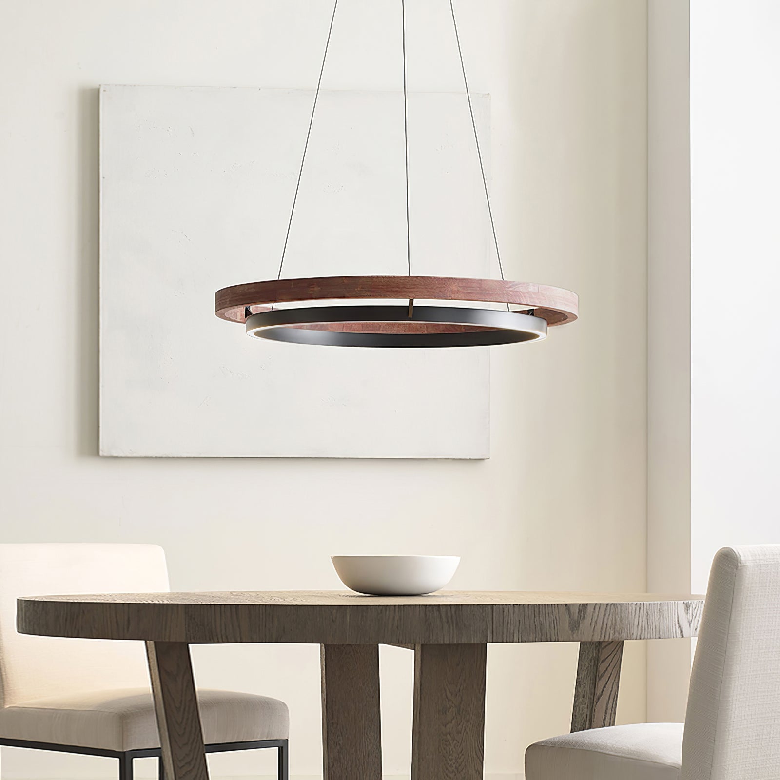 Muto Lampadario ad Anello in Legno