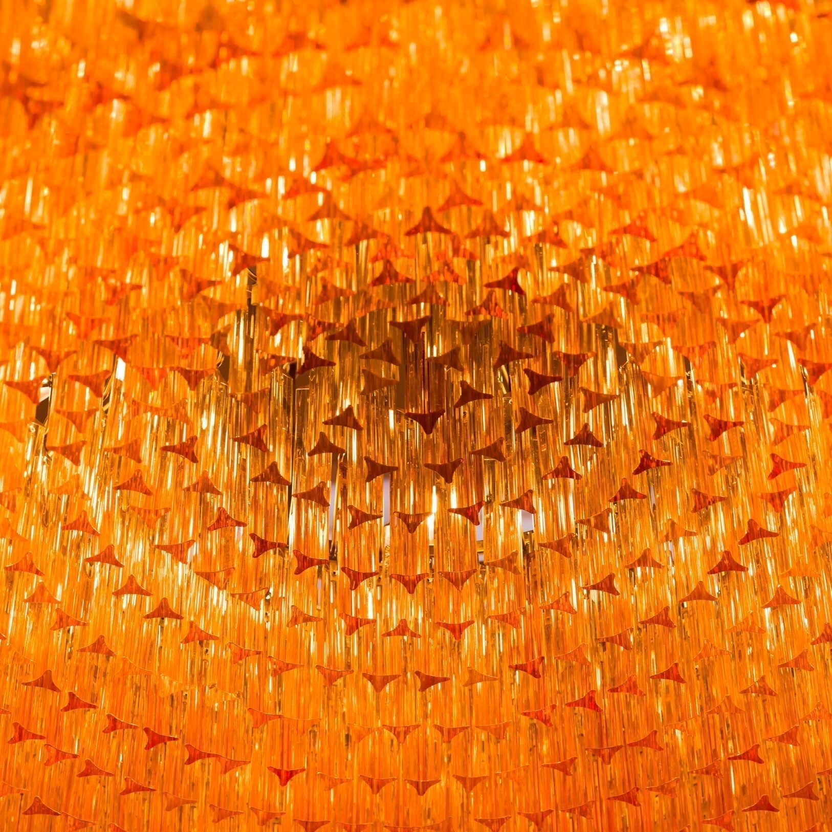 Aurora Chandelier Amber Drum Glass - Letslighting