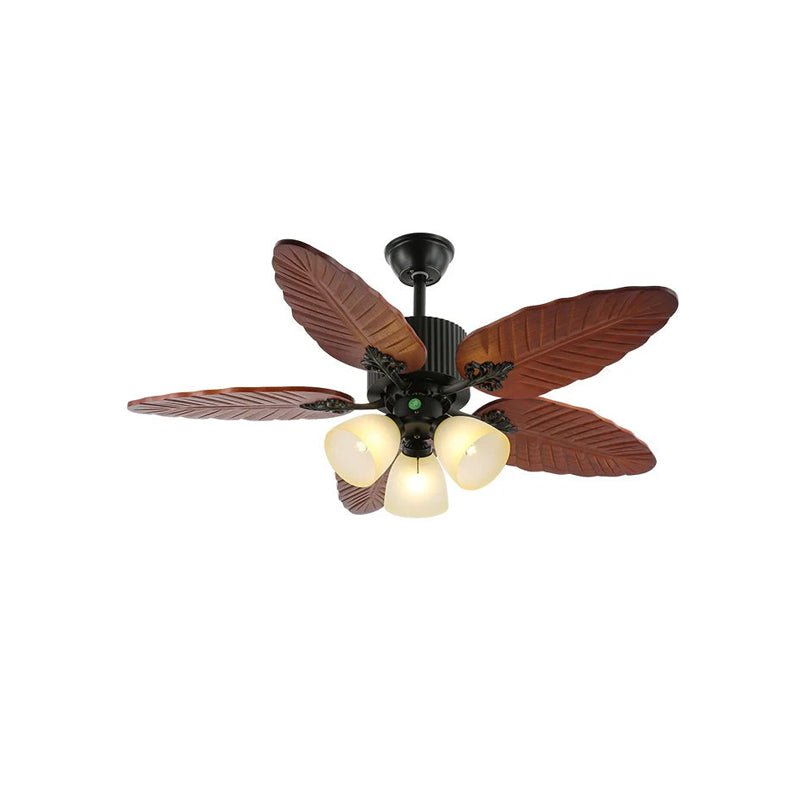 Ventilatore da Soffitto Virella Tropicale in Legno e Vetro con Luce